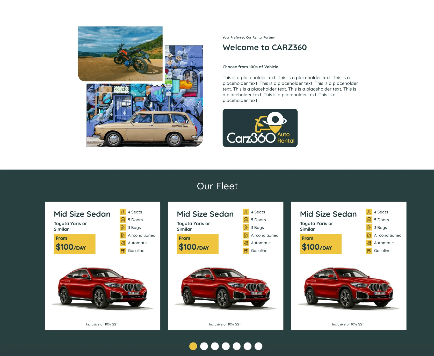 vehicle listing management screen